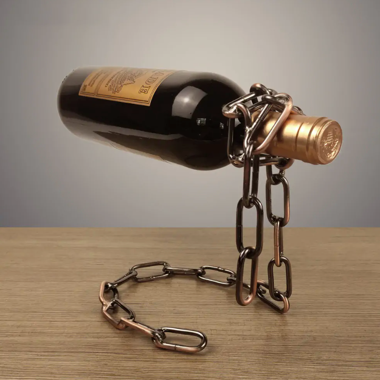 Devised Magic Iron Chain Wine Bottle Holder